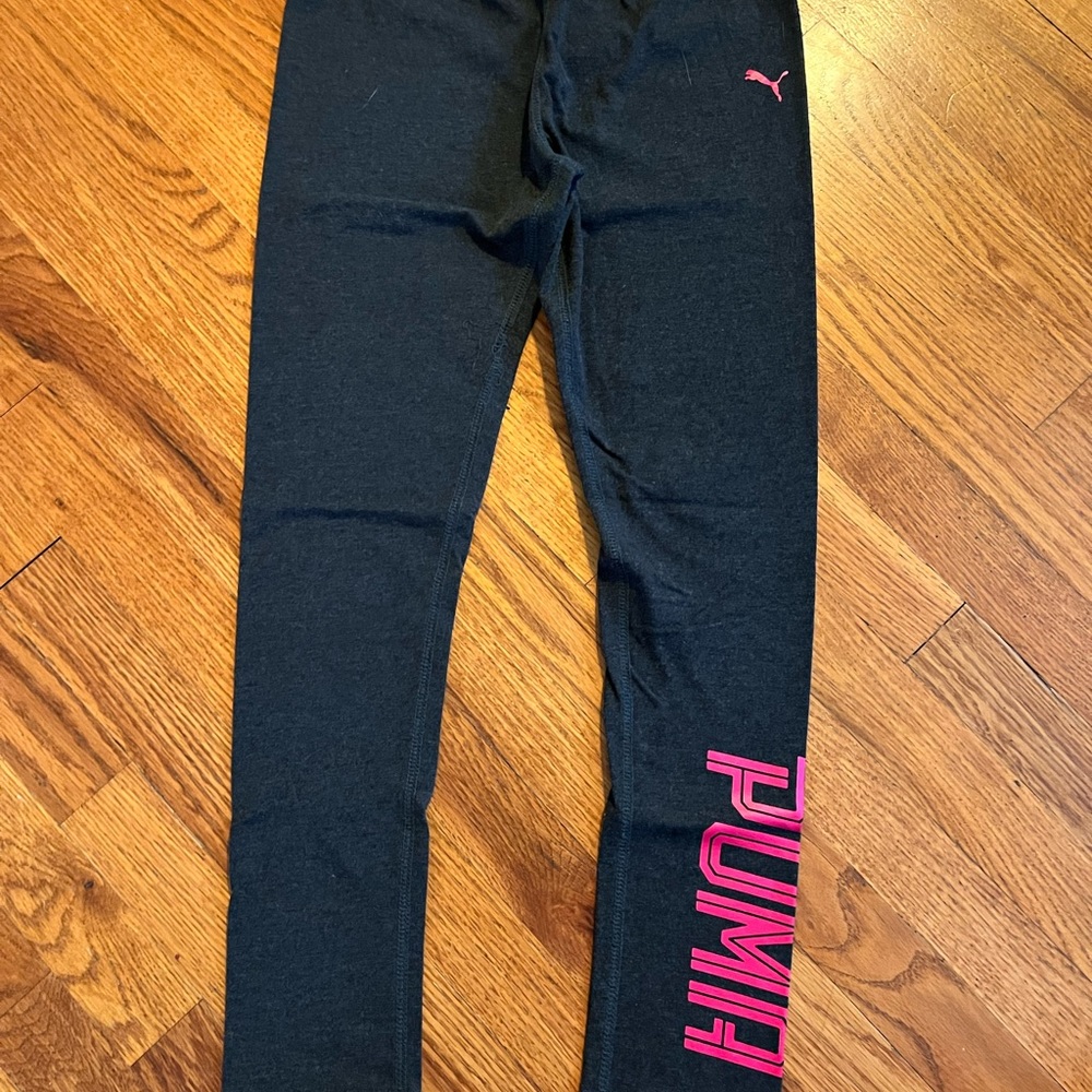 Gray pink puma workout leggings pants
